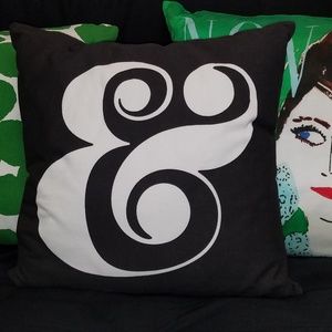 Kate Spade '&' Black Pillow (NWOT)